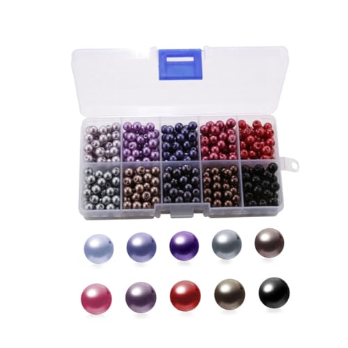 TEHAUX 500 Stück Glasperlen Rund Satin Glanz Spacer Beads für Schmuckherstellung DIY Armbänder Bastelperlen Zubehör Mix Farben Langlebig und Farbintensiv von TEHAUX