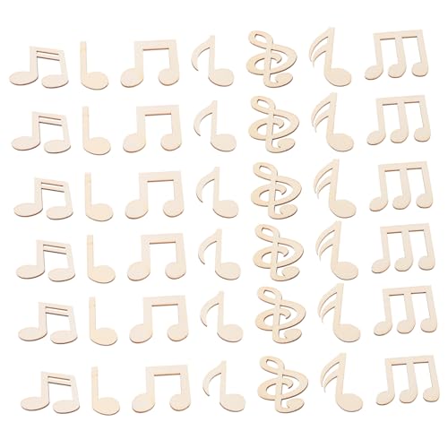 TEHAUX 50Stücke Musiknoten Holzausschnitte für DIY Bastelarbeiten Unlackierte Holzspäne Beige Musiknoten Dekoration für Projekte und Geburtstagsfeiern TEHAUX 50Stücke Musiknoten Holzausschnitte für DIY Bastelarbeiten Unlackierte Holzspäne Beige Musiknoten Dekoration für Projekte und Geburtstagsfeiern von TEHAUX