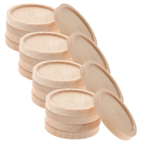 TEHAUX 50pcs Hölzerne Anhängerschalen Unvollendete Lünetten Schlüsselbund Halsketten Anhänger Lünette DIY -projekte Vorräte Für DIY -handwerk Und Harzschmuck von TEHAUX