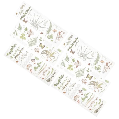 TEHAUX 6 Blätter Teiliges Pet Pflanzen Sticker Langlebige Scrapbooking Aufkleber für DIY Bastelprojekte Dekorative Blumen Motive für Tagebücher Fotoalben Handarbeiten und Geschenke TEHAUX 6 Blätter Teiliges Pet Pflanzen Sticker Langlebige Scrapbooking Aufkleber für DIY Bastelprojekte Dekorative Blumen Motive für Tagebücher Fotoalben Handarbeiten und Geschenke von TEHAUX