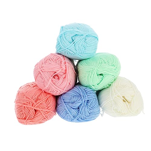 TEHAUX 6 Rollen Baumwollgarn zum Häkeln und Stricken Mitteldickes DIY Häkelgarn mit Weichem Hautfreundlichem Faden Vielseitig für Handarbeiten Dekoration und Bekleidung Farbenfrohes TEHAUX 6 Rollen Baumwollgarn zum Häkeln und Stricken Mitteldickes DIY Häkelgarn mit Weichem Hautfreundlichem Faden Vielseitig für Handarbeiten Dekoration und Bekleidung Farbenfrohes von TEHAUX