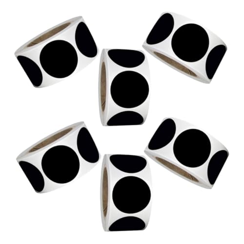 TEHAUX 6 Rollen Schwarze Runde PVC Etiketten Wasserfeste Selbstklebende Aufkleber Beschreibbar für Küchen Büro Vorratsbehälter Vielseitige Lagerkennzeichnung TEHAUX 6 Rollen Schwarze Runde PVC Etiketten Wasserfeste Selbstklebende Aufkleber Beschreibbar für Küchen Büro Vorratsbehälter Vielseitige Lagerkennzeichnung von TEHAUX