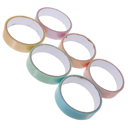 TEHAUX 6 Rollen Sticky Ball Tapes Klebrige Dekompressionsbänder Bunte DIY Klebebänder Langlebig und Seidig für Geschenk und Kreativität von TEHAUX