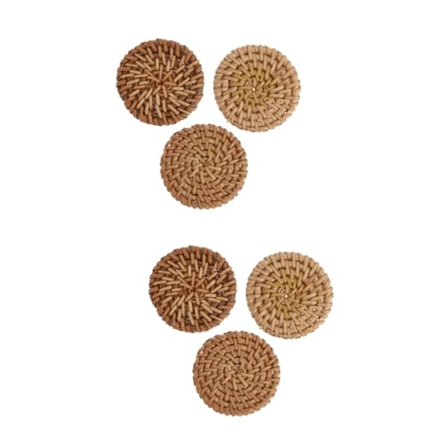 TEHAUX 6 Stck. Handgewebte Runde Charms Anhänger Kreative Schmuckanhänger für DIY Ohrring Armband Halskette Langlebig Hautfreundlich Vielseitig für Schmuckherstellung von TEHAUX