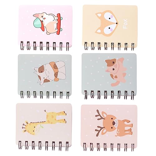 TEHAUX 6 Stück Cartoon -Tiernotiz Tasche Notizbilder Party Kleines Notizbuch Kleine Memo -Pads Büro-Notizblöcke Multifunktionsnotierpads Mini-Notizblöcke Eisen von TEHAUX