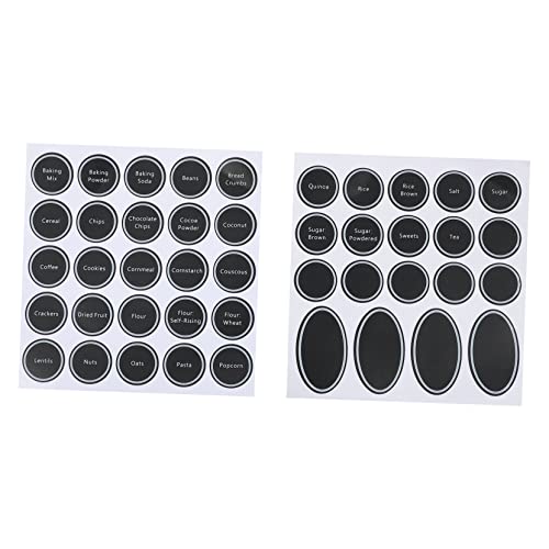 TEHAUX 6 Stück Etiketten Für Gewürzdosen Etiketten Für Glasdeckel Etiketten Für Einmachgläser Klebeetiketten Für Zu Hause Containeraufkleber Glas Aufkleber Pvc Selbstklebend Black von TEHAUX