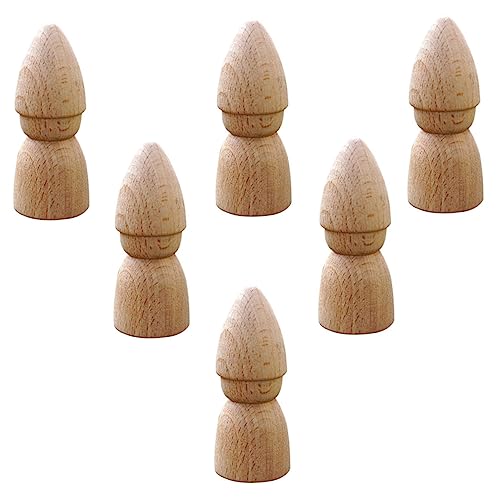 TEHAUX 6 Stück Marionette weiße Embryonen Peg-Puppen Puppenkleidung und Accessoires Puppenständer holzspielzeug Handbemalte Puppen Graffiti-Holzpuppe Puppenklammern selber machen von TEHAUX