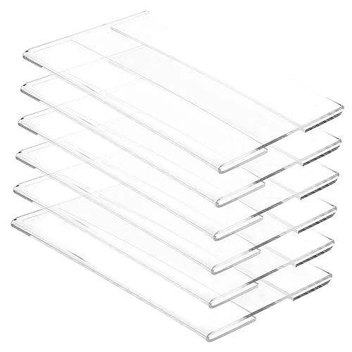 TEHAUX 6 Stück Supermarkt Zubehör Stichworte Klein Etikett Für Zeichen Inhaber Planke Einzelhandel Warenanhängerhalter Aufkleber Komfortabel Praktischer Schilderhalter Acryl Transparent von TEHAUX