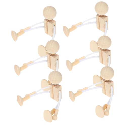TEHAUX 6 Stück Teiliges DIY Holzfiguren aus Naturbelassenem Holz Glatte Oberfläche Kreative Cartoon Puppen zum Bemalen und Beschriften für Kreative Aktivitäten und Individuelle Dekoration TEHAUX 6 Stück Teiliges DIY Holzfiguren aus Naturbelassenem Holz Glatte Oberfläche Kreative Cartoon Puppen zum Bemalen und Beschriften für Kreative Aktivitäten und Individuelle Dekoration von TEHAUX