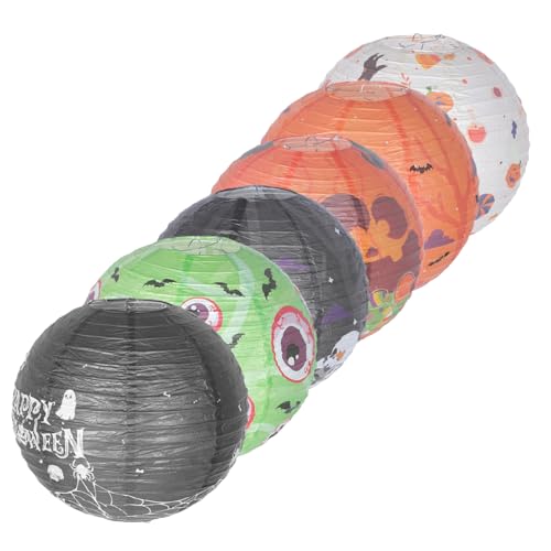 TEHAUX 6 Stück Teiliges Halloween Papierlaternen Runde Bunte Kürbisdekoration Leichte Festival Laternen Einfache Montage für Party Gartendeko Stimmungsvolle Halloween Atmosphäre TEHAUX 6 Stück Teiliges Halloween Papierlaternen Runde Bunte Kürbisdekoration Leichte Festival Laternen Einfache Montage für Party Gartendeko Stimmungsvolle Halloween Atmosphäre von TEHAUX