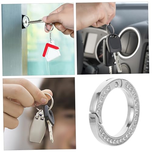 TEHAUX 6 Stück Teiliges Runde Metall Schlüsselringe mit Strasssteinen Kleine Schlüsselanhänger für Auto Bastelbedarf Robuste Organizer Ringe für DIY Schlüsselanhänger und Taschenanhänger von TEHAUX