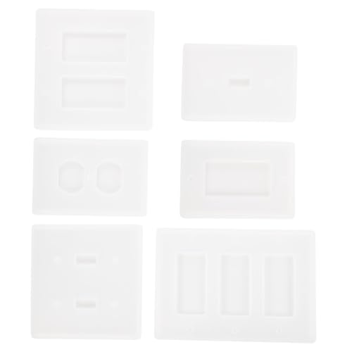 TEHAUX 6 Stück Teiliges Silikonform Epoxidharz Steckdosen schalter DIY Basteln Langlebige Gießform mit Mehreren Motiven für Kreative Ornamente und Erwachsene Ungiftig und Robust von TEHAUX