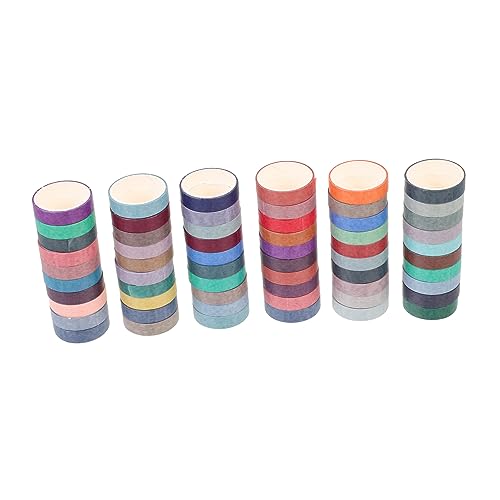 TEHAUX 60 Rollen Einfarbiges Washi Tape Doppelseitiges Klebeband Teller Abdeckband Doppelseitige Klebepads Regenbogenband Dekorativ Dekorationen Rosa Schleife Party Dekorband Papier von TEHAUX