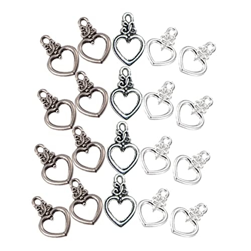 TEHAUX 60 Sätze Herz- -taste Knebelverschluss Verschlüsse Anhänger Für Die Schmuckherstellung Schließungen Halskette Schlüssel Werkzeug Zur Herstellung Von Armbändern Legierung von TEHAUX