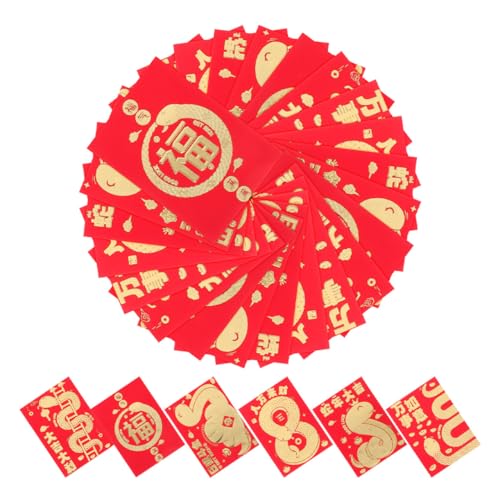 TEHAUX 60 Stück Chinesische Neujahrs Umschläge Jahr der Schlange Motiv Kleine Rote Briefumschläge Für Bargeld Geschenke Traditionelle Lunar Year Dekoration TEHAUX 60 Stück Chinesische Neujahrs Umschläge Jahr der Schlange Motiv Kleine Rote Briefumschläge Für Bargeld Geschenke Traditionelle Lunar Year Dekoration von TEHAUX