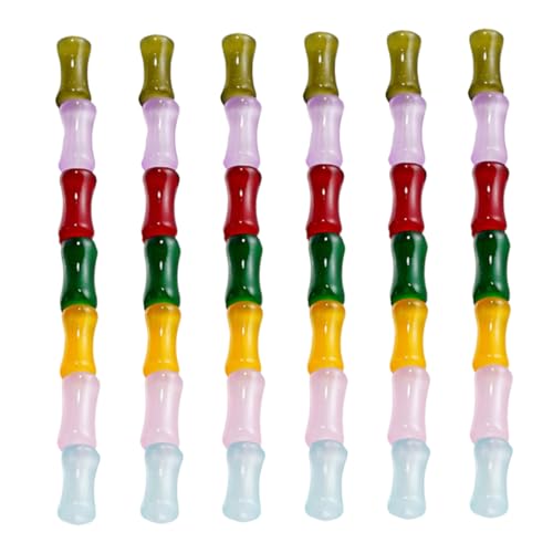 TEHAUX 60 Stück Glasperlen, Glas-bambusstab-perlen, Lampwork-bambus-form, Lose Perlen Für Bastelarbeiten, Armbänder, Halsketten, Anhänger, Schmuckherstellung von TEHAUX