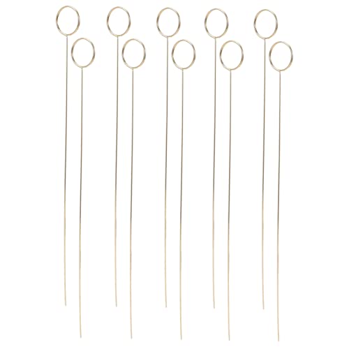 TEHAUX 60 Stück Kartenhalter visitenkarten halterung festlich Metallblumenhalter karteikarten halter blumenrankgitter Inhaber Ort Blumenpicks Bildhalter für Tafelaufsätze Eisen Golden von TEHAUX