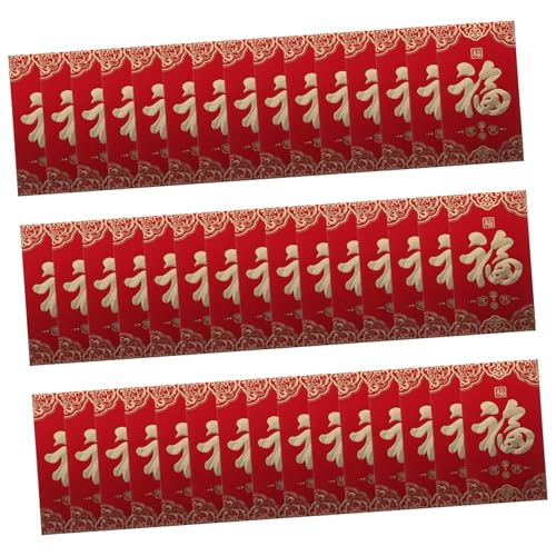 TEHAUX 60 Stück Rote Umschläge Jahr Des Pferdes Chinesische Neujahrsumschläge mit Fu Zeichen Traditionelle Hong Bao für Frühlingsfest Geburtstag Hochzeit Festliche Geldgeschenke Einzeln von TEHAUX