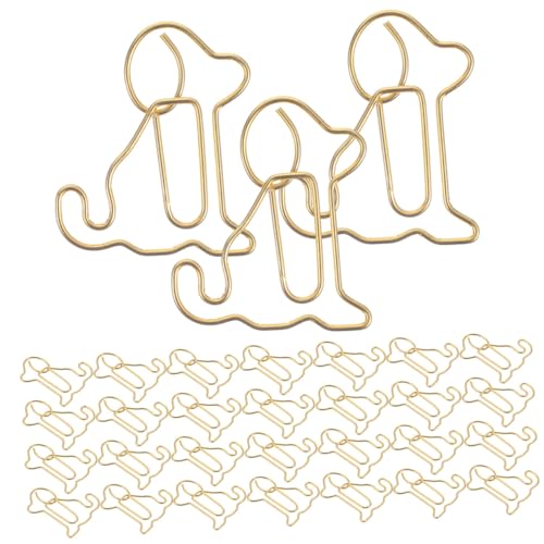 TEHAUX 60 Stück Teiliges Kreative Büroklammern Hundform aus Metall Niedliche Sitzende Hund Büroklammern für Büro Schule Zuhause Dekorative Fun Paper Clips zum Organisieren von Dokumenten von TEHAUX