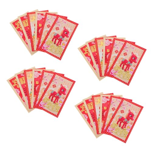 TEHAUX 60 Stück Teiliges Rote Umschläge zum Frühlingsfest Jahr Des Pferdes mit Niedlichen Cartoon motiven Langlebig Großzügig Bemessen für Lunar Year Hochzeit Geburtstag Shower von TEHAUX