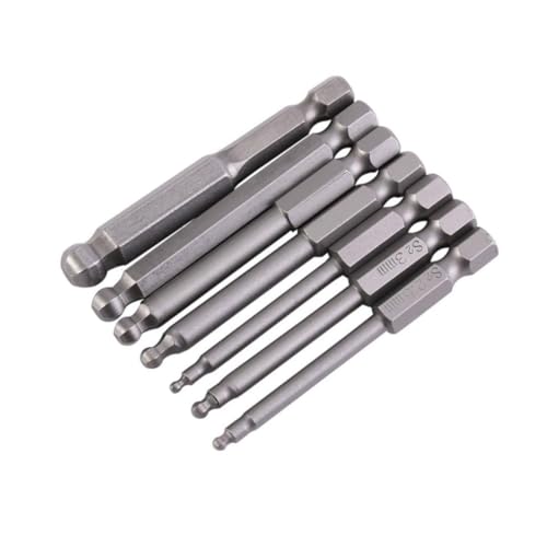 TEHAUX 7 Stück Teiliges Kugelschrauber Bits Set Lange Innensechskant Bits Magnetische Stahlkonstruktion Geeignet für Elektrische und Handgeführte Schraubendreher Hohe und Langlebigkeit TEHAUX 7 Stück Teiliges Kugelschrauber Bits Set Lange Innensechskant Bits Magnetische Stahlkonstruktion Geeignet für Elektrische und Handgeführte Schraubendreher Hohe und Langlebigkeit von TEHAUX