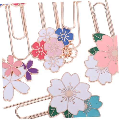 TEHAUX 7 Stück Teiliges Metall Lesezeichen Paperclips Kirschblüte Metallclip Notizorganizer für Bücher Journale Schüler und Büro Dekorative und Langlebige Büroklammern TEHAUX 7 Stück Teiliges Metall Lesezeichen Paperclips Kirschblüte Metallclip Notizorganizer für Bücher Journale Schüler und Büro Dekorative und Langlebige Büroklammern von TEHAUX