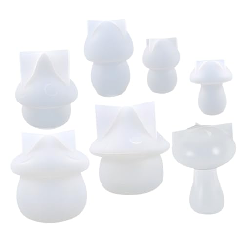 TEHAUX 7 Stück Teiliges Silikon Pilz Gießform für Epoxidharz DIY Schmuckschale Trays Flexible Langlebige Gussform für Dekorative Tabletts Kreative Aufbewahrungsschalen von TEHAUX