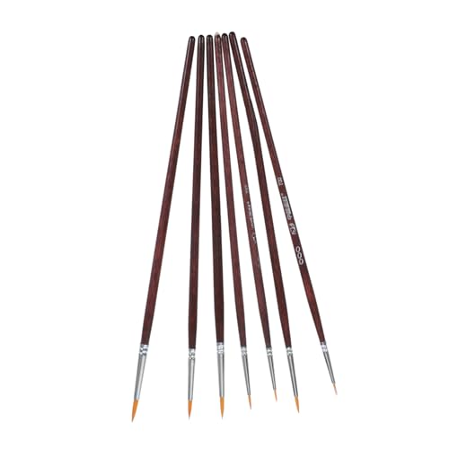 TEHAUX 7 Teiliges Acryl Miniatur Farbzubehör Nagel Kleine Pinsel Linie Für Pinsel Feines Zubehör Mini Bastel Und Gesichts Mikro Kunstmalerei Künstler Detail Künstler Werkzeuge von TEHAUX