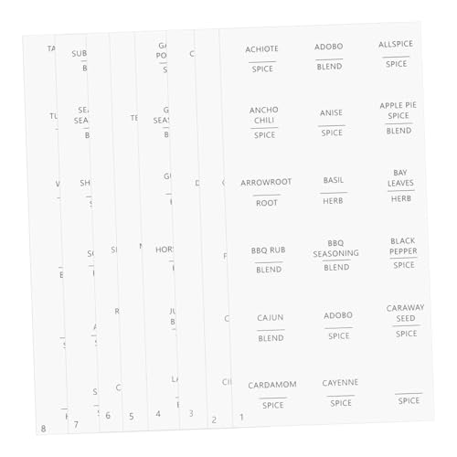 TEHAUX 8 Blatt Wasserdichte Runde Gewürzetiketten Selbstklebend Minimalistisches Aufkleber Set für Gewürzgläser Küchenorganisation Klare Beschriftung Modernes Design TEHAUX 8 Blatt Wasserdichte Runde Gewürzetiketten Selbstklebend Minimalistisches Aufkleber Set für Gewürzgläser Küchenorganisation Klare Beschriftung Modernes Design von TEHAUX