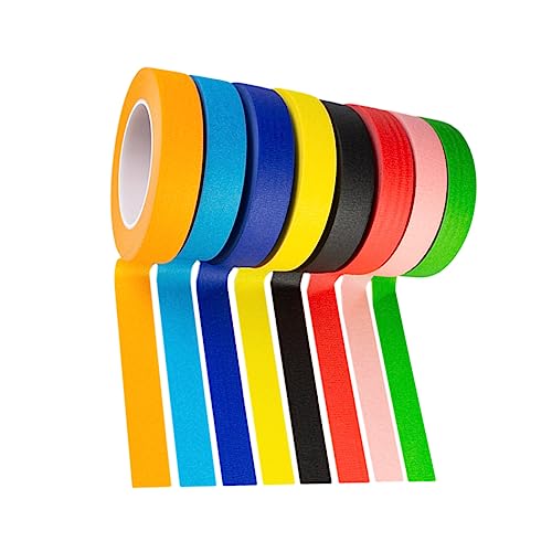 TEHAUX 8 Rollen DIY Washi Tapes Farbenfrohe Dekorative Klebebänder für Kunsthandwerk Scrapbooking und Journaling Reißfest und Einfach zu Verwenden pro für Projekte von TEHAUX