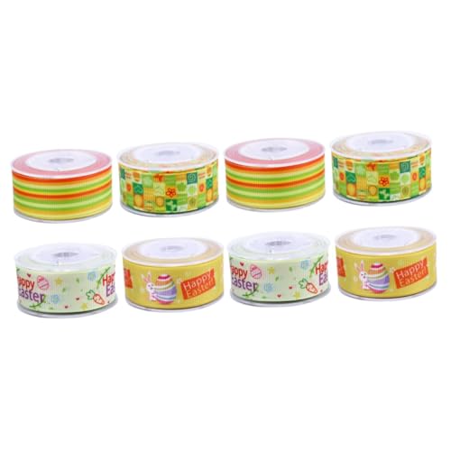 TEHAUX 8 Rollen Haarschmuck Mit Fäden Süßes Band Häschenband Rosa Wickelband Frühlingsband Satinbänder Zum Basteln DIY Band Accessoire Dekorband Polyester von TEHAUX