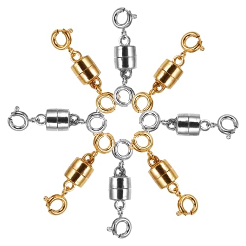 TEHAUX 8 Stück Halskettenverlängerung Magnetschnallen Für Halskette Armband Magnetschnallen Armbandmagnete Verschlüsse Magnetische Schmuckverschlüsse DIY Magnetverschlüsse von TEHAUX