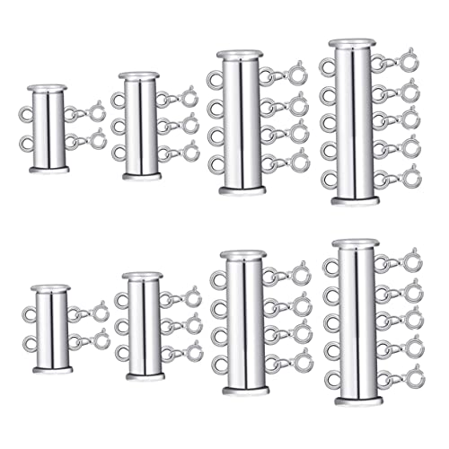 TEHAUX 8 Stück Perlenschnalle Verbinder Perlen für Schmuckhersteller mehrsträngige Gleitrohrverschlüsse Multi-Halsketten-Layering-Verschluss Halsleicheschichtverschluss Legierung Silber TEHAUX 8 Stück Perlenschnalle Verbinder Perlen für Schmuckhersteller mehrsträngige Gleitrohrverschlüsse Multi-Halsketten-Layering-Verschluss Halsleicheschichtverschluss Legierung Silber von TEHAUX