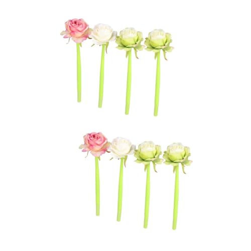 TEHAUX 8 Stück Süße Stifte Ästhetische Kugelschreiber Gel Tintenstifte Kreativer Gelstift Blumen Gel Gelstifte Für Frauen Gelstifte Für Mädchen Stift Mit Blumen Design Süße von TEHAUX
