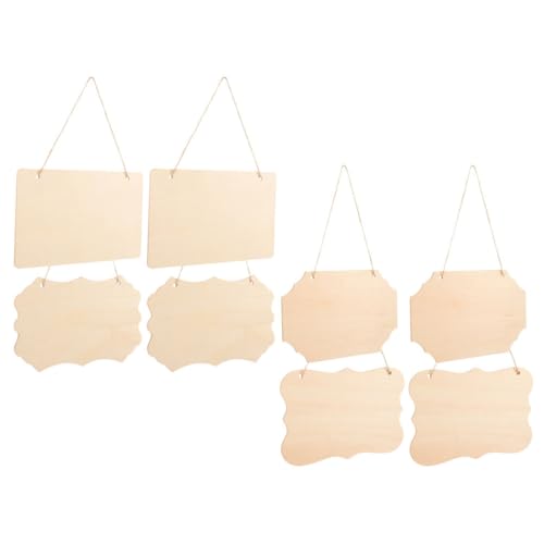 TEHAUX 8 Stück Teiliges Blanko Holzschilder mit Juteseil Glatte Stabile Holzplatten zum Beschriften Bemalen und Basteln Hängende Dekoration für Türen Wände DIY Holzrohlingsschilder von TEHAUX