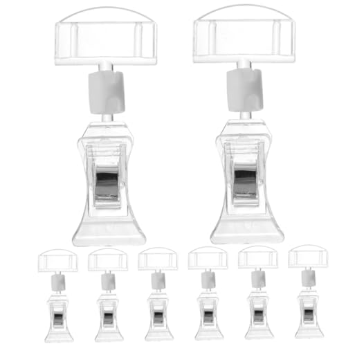 TEHAUX 8 Stück Teiliges Drehbare Preisschild Halter Klare Signalklammern für Vielseitige Verwendung im Einzelhandel Supermarkt und für und Werbeschilder von TEHAUX