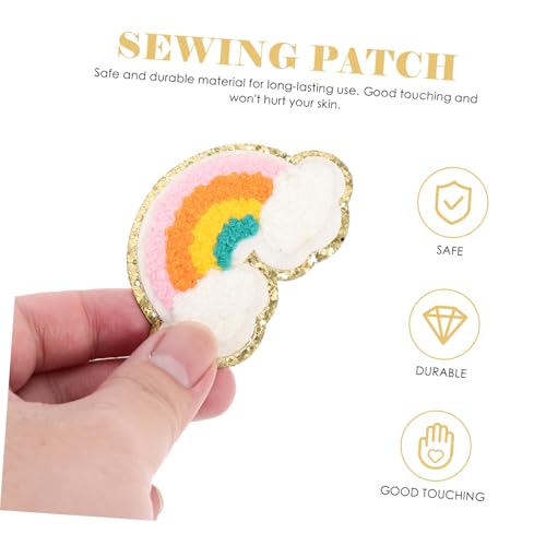 TEHAUX 8 Stück Teiliges Regenbogen Stickerei Aufbügel patch Bunte Chenille Flicken für DIY Kleidung Taschen und Handwerk Robuste Textilapplikationen Kreative Kleidung Dekoration von TEHAUX