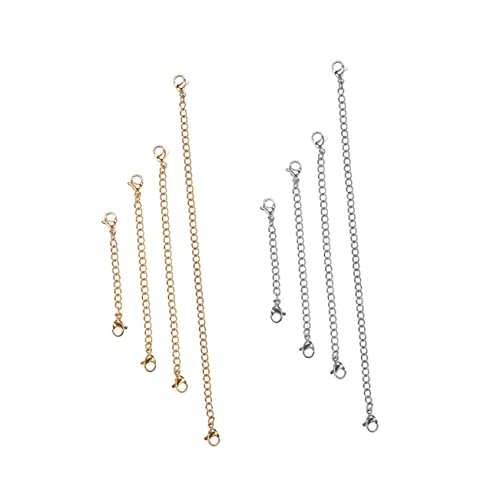 TEHAUX 8 Stück Teiliges Verlängerungskette für Schmuck Kettenverlängerung für Armbänder und Fußkettchen DIY Zubehör Gold und Silber TEHAUX 8 Stück Teiliges Verlängerungskette für Schmuck Kettenverlängerung für Armbänder und Fußkettchen DIY Zubehör Gold und Silber von TEHAUX