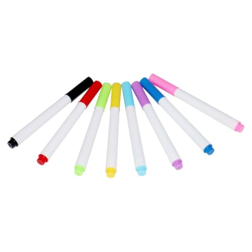 TEHAUX 8 Stück Teiliges Whiteboard Marker mit Magnetischer Rückseite Abwischbaren Trockenen Filzstiften in Leuchtenden Farben Schnell Trocknend Ergonomisch für Schule Büro Zuhause von TEHAUX