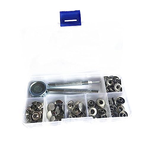 TEHAUX 83-teiliges Set Mit Druckknöpfen Aus Edelstahl Verschiedene Metallstiftknöpfe Federschnallen-set Für Bastel- Und Nähprojekte TEHAUX 83-teiliges Set Mit Druckknöpfen Aus Edelstahl Verschiedene Metallstiftknöpfe Federschnallen-set Für Bastel- Und Nähprojekte von TEHAUX
