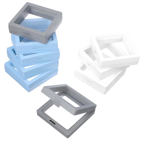 TEHAUX 9 Stück Teiliges Floating Frame Schmuck Display Transparente Kunststoff Box Schwebender Rahmen mit Dünner Folie Vielseitiger Halter für Schmuck Kunstwerke Geschenkideen TEHAUX 9 Stück Teiliges Floating Frame Schmuck Display Transparente Kunststoff Box Schwebender Rahmen mit Dünner Folie Vielseitiger Halter für Schmuck Kunstwerke Geschenkideen von TEHAUX