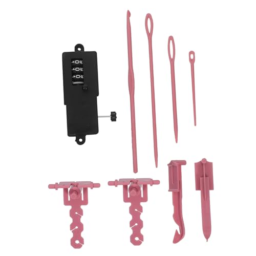 TEHAUX 9 Stück Teiliges Strickmaschinen-zubehörset mit Handkurbel Spannvorrichtung Garnspanner Adapter und Häkelnadeln Kompatibel mit Verschiedenen Garnen für Diy-mützen Schals Socken und von TEHAUX