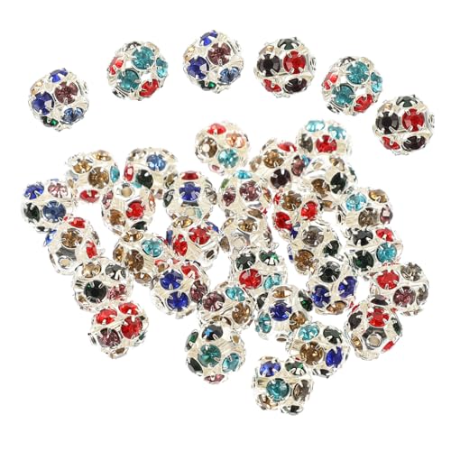 TEHAUX 90 Stück Strass Spacer Perlen für DIY Schmuckherstellung Glänzende Diamantperlen für Armbänder und Bastelperlen für Projekte von TEHAUX