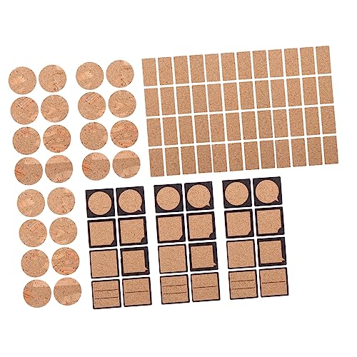 TEHAUX 96 Stück Holz Etiketten Selbstklebende Aufkleber für Flaschen Natürliche Holzbeschriftungen für Weihnachtsgeschenke Hochzeiten Geburtstagsfeiern und Runde Rechteckige Kork von TEHAUX
