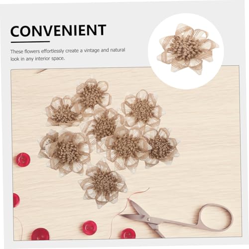 TEHAUX 9stücke Häkelblume Aus Handgefertigte Jute-kunstblumen Rustikale Gazeblumen DIY-häkelrosenblüten Blumendekoration Für Kleidung Und Heimdekoration TEHAUX 9stücke Häkelblume Aus Handgefertigte Jute-kunstblumen Rustikale Gazeblumen DIY-häkelrosenblüten Blumendekoration Für Kleidung Und Heimdekoration von TEHAUX