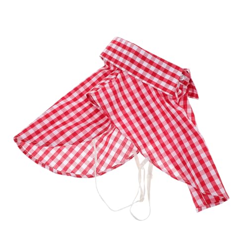 TEHAUX Abnehmbarer Damen Karierter Baumwoll halbschirt Kragen Vintage Stil Eleganter Halbblusen Kragen für Büro Freizeit Party TEHAUX Abnehmbarer Damen Karierter Baumwoll halbschirt Kragen Vintage Stil Eleganter Halbblusen Kragen für Büro Freizeit Party von TEHAUX