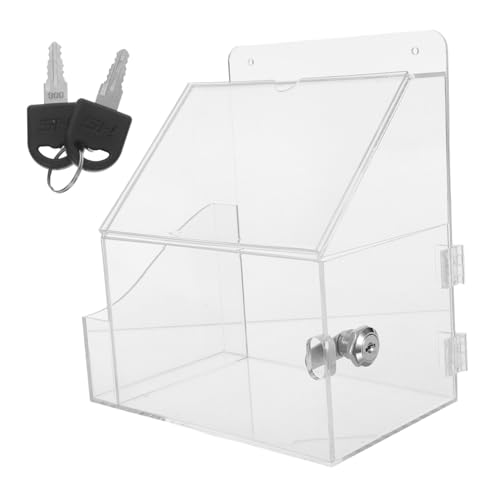 TEHAUX Acryl Spenden und Wahlurne mit Schloss und Schlitz Multifunktionale Transparente Vorschlags- und Sammelbox für Charity Fundraising Feedback und Organisation TEHAUX Acryl Spenden und Wahlurne mit Schloss und Schlitz Multifunktionale Transparente Vorschlags- und Sammelbox für Charity Fundraising Feedback und Organisation von TEHAUX