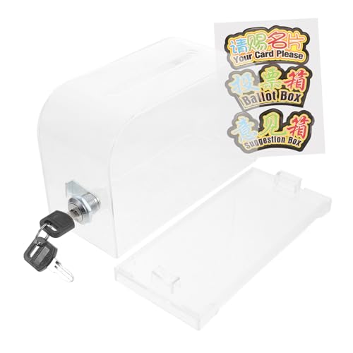 TEHAUX Acryl kartenbox mit Schloss Transparenter Abschließbarer Business Card Holder Multifunktionale Spenden Vorschlagsbox Praktische Aufbewahrung für Büro und Party Inklusive Schlüssel TEHAUX Acryl kartenbox mit Schloss Transparenter Abschließbarer Business Card Holder Multifunktionale Spenden Vorschlagsbox Praktische Aufbewahrung für Büro und Party Inklusive Schlüssel von TEHAUX