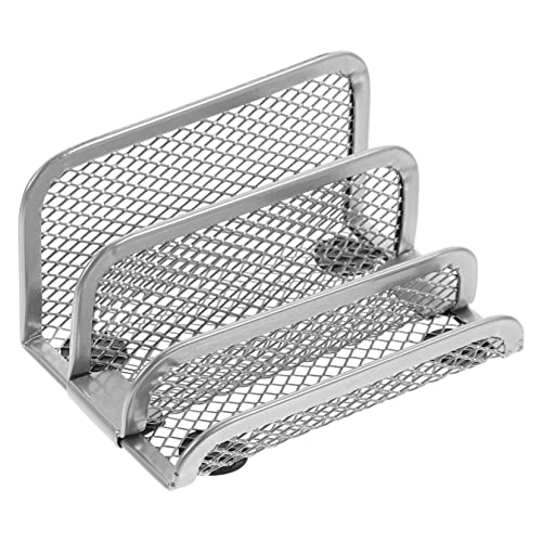TEHAUX Aktenregal mit Buchstabengitter book shelves bücherstützen büro organizer postkasten Zeitungsständer Vertikale Briefständer für zu Hause dekorativer Bücherständer Metall Silver von TEHAUX
