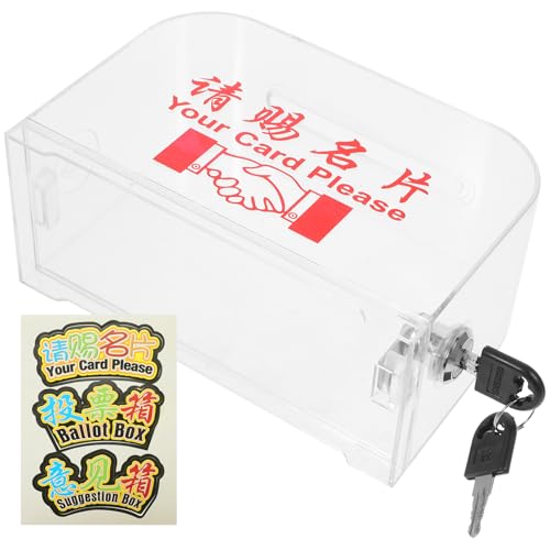 TEHAUX Aufbewahrungsbox Für Karten Sperren Namenskarten-organizer Fall Aufbewahrungsboxen Kasse Abschließbar Visitenkartenhalter-organizer Favorisieren Spitze Transparent Plastik von TEHAUX
